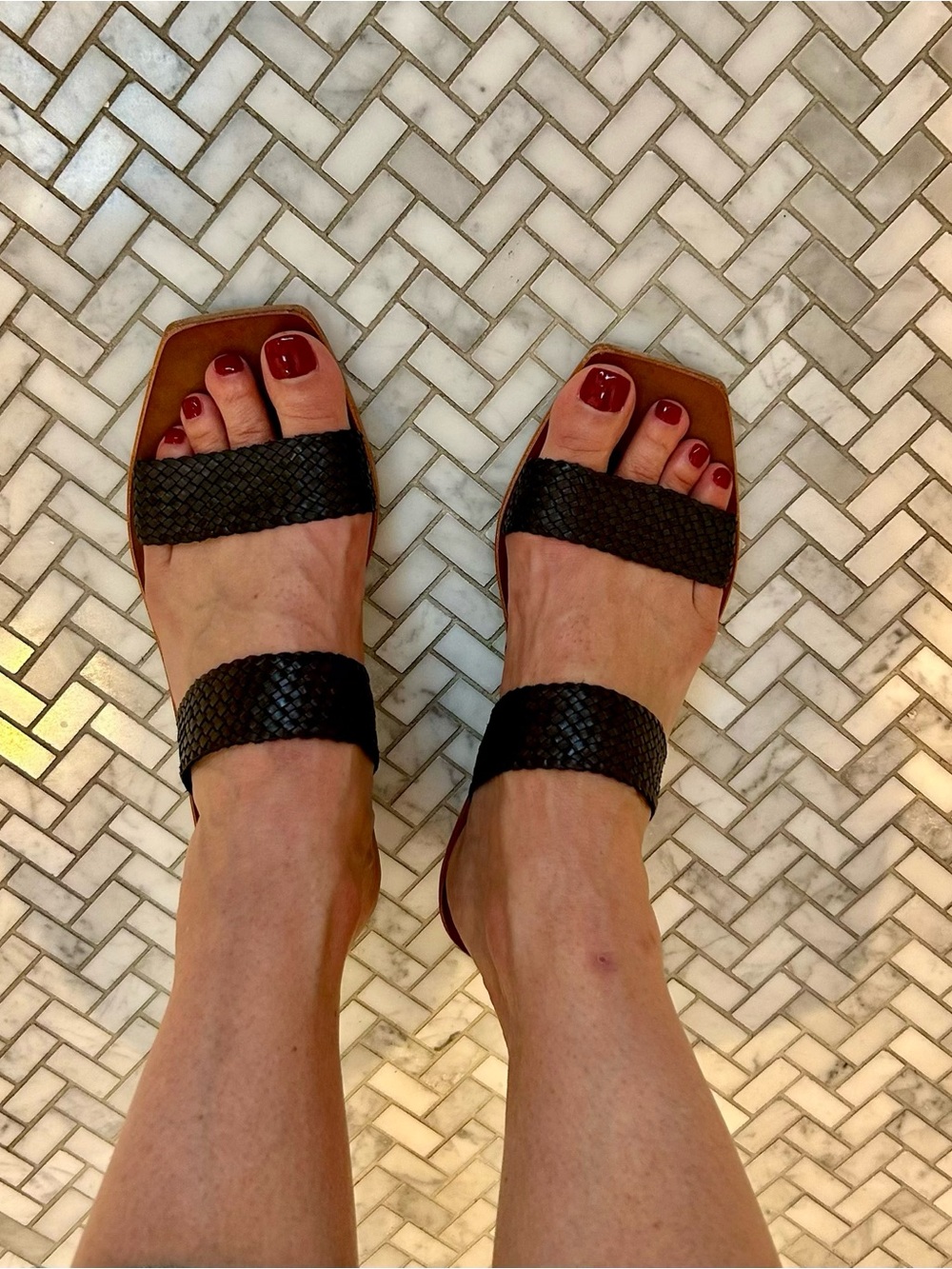 Cydwoq Braided Black Woven Double-Strap Women's Sandals
